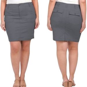 Liverpool Utility Grey Midi Skirt